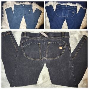 (3) Pair Freddy WR.UP Push Up Skinny Jeans Low Rise Blue Black Wash Size M US 6